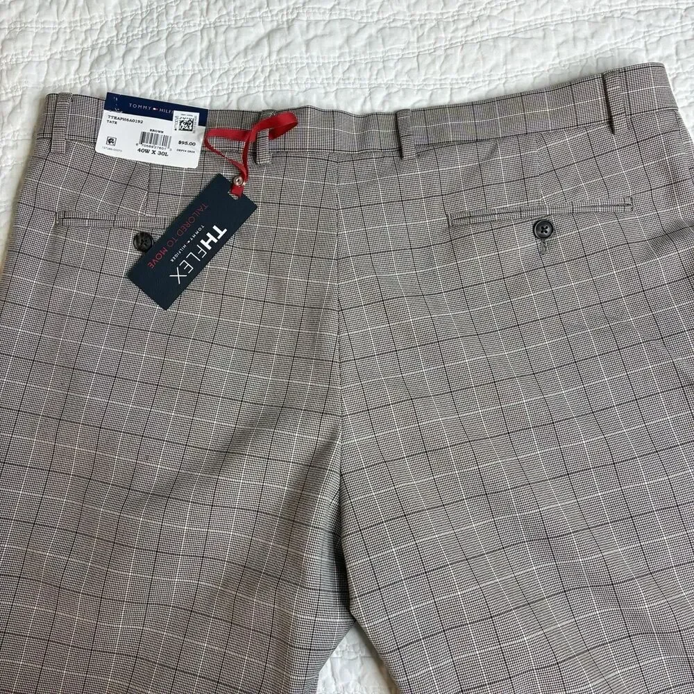 Men’s Dress Pants 40Wx30L Tommy Hilfiger Stretch Plaid THflex